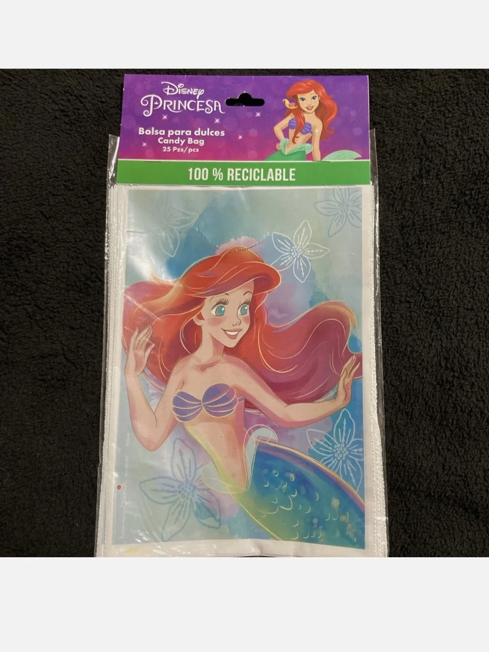 Ariel Candy Bags - green & teal Little Mermaid Party Favor Bags (25 pcs)